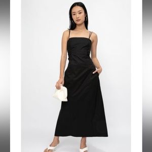 Frame black tie back dress